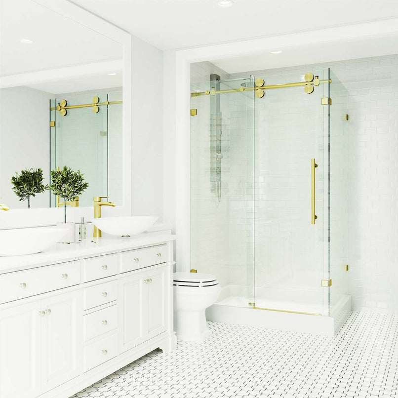 Winslow 80" High x 48" Wide x 36" Deep Sliding Frameless Shower Enclosure with Clear Glass - image 7