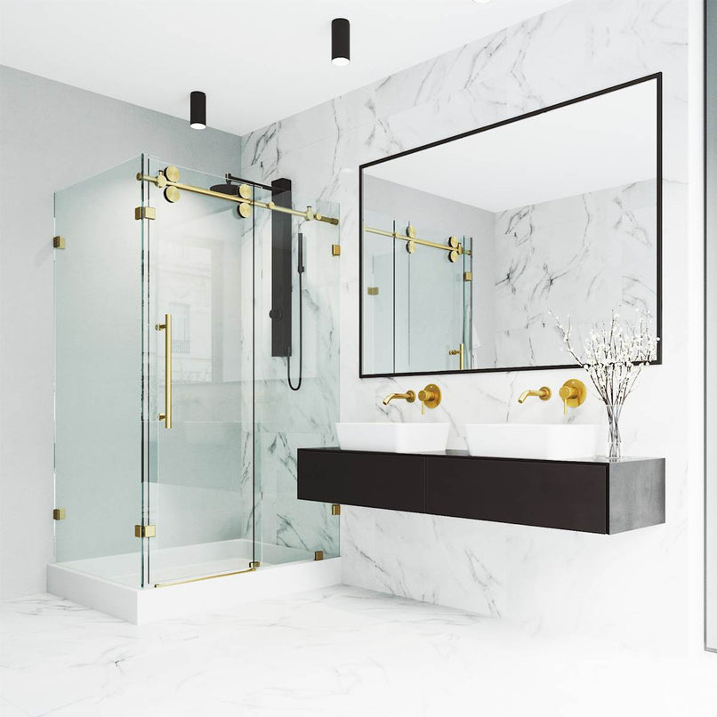 Winslow 80" High x 48" Wide x 36" Deep Sliding Frameless Shower Enclosure with Clear Glass - image 6