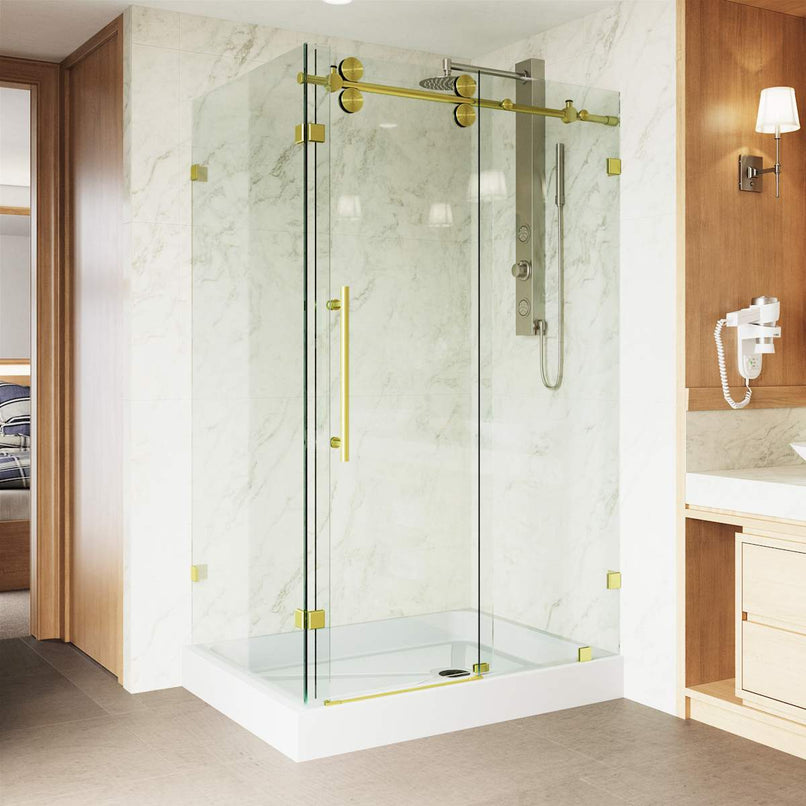 Winslow 80" High x 48" Wide x 36" Deep Sliding Frameless Shower Enclosure with Clear Glass - image 7
