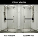 Winslow 74" High x 46" Wide x 35" Deep Sliding Frameless Shower Enclosure with Clear Glass - image 4