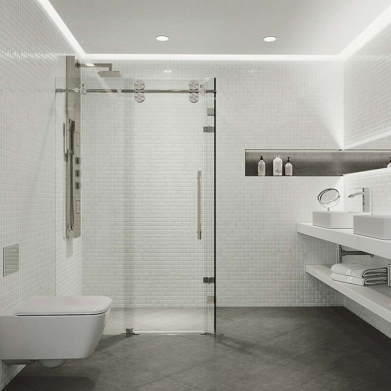 Winslow 74" High x 46" Wide x 35" Deep Sliding Frameless Shower Enclosure with Clear Glass - image 5