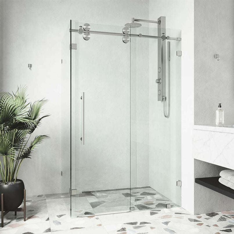 Winslow 74" High x 46" Wide x 35" Deep Sliding Frameless Shower Enclosure with Clear Glass - image 6