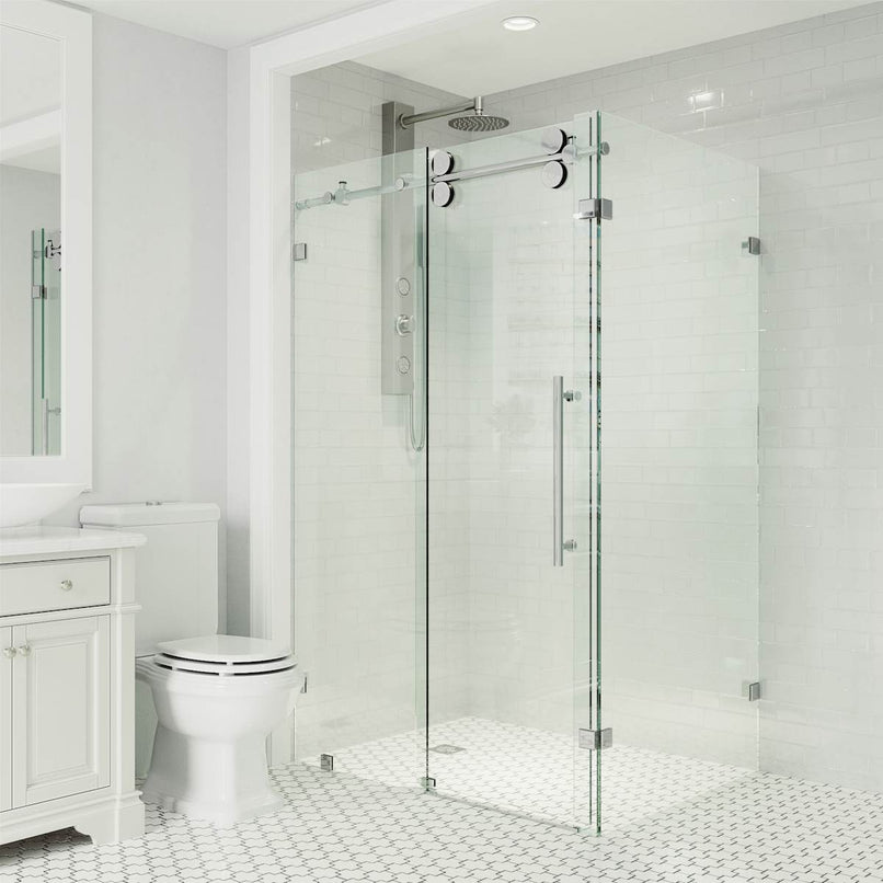 Winslow 74" High x 46" Wide x 35" Deep Sliding Frameless Shower Enclosure with Clear Glass - image 14