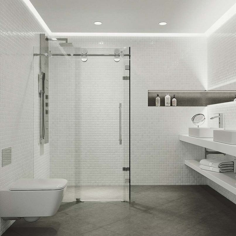 Winslow 74" High x 46" Wide x 35" Deep Sliding Frameless Shower Enclosure with Clear Glass - image 15