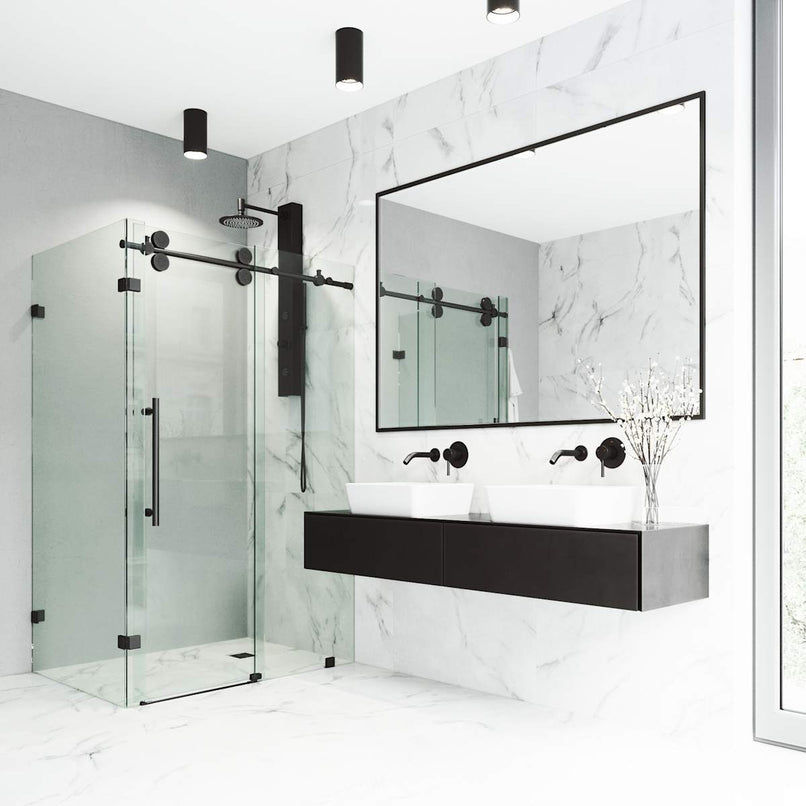 Winslow 74" High x 46" Wide x 35" Deep Sliding Frameless Shower Enclosure with Clear Glass - image 18