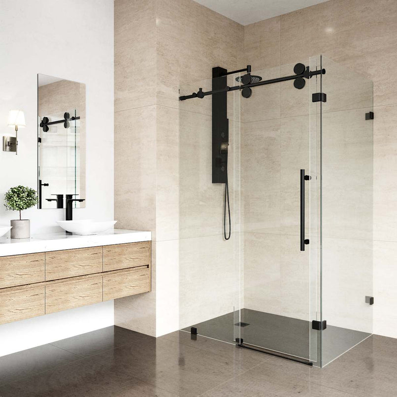 Winslow 74" High x 46" Wide x 35" Deep Sliding Frameless Shower Enclosure with Clear Glass - image 20