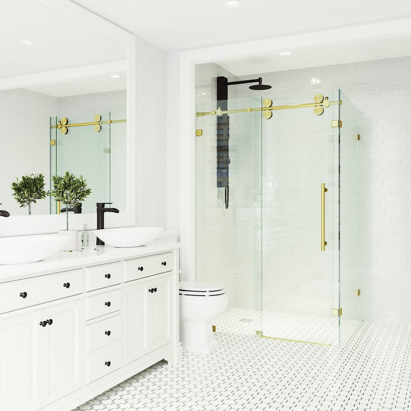 Winslow 74" High x 46" Wide x 35" Deep Sliding Frameless Shower Enclosure with Clear Glass - image 22
