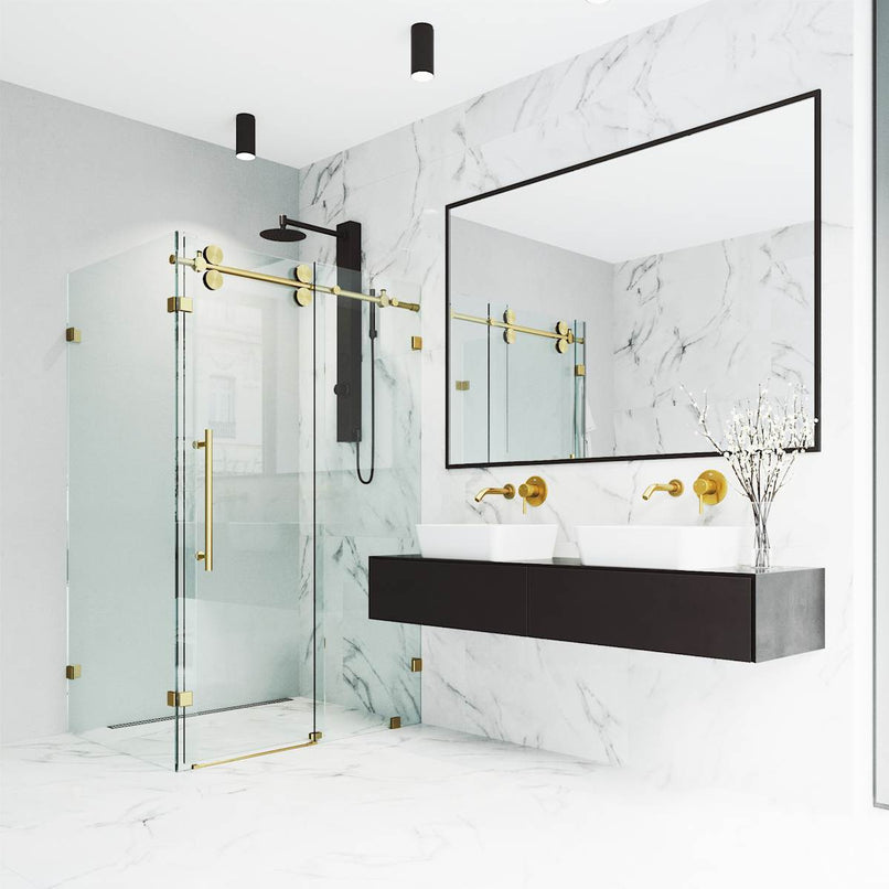 Winslow 74" High x 46" Wide x 35" Deep Sliding Frameless Shower Enclosure with Clear Glass - image 24