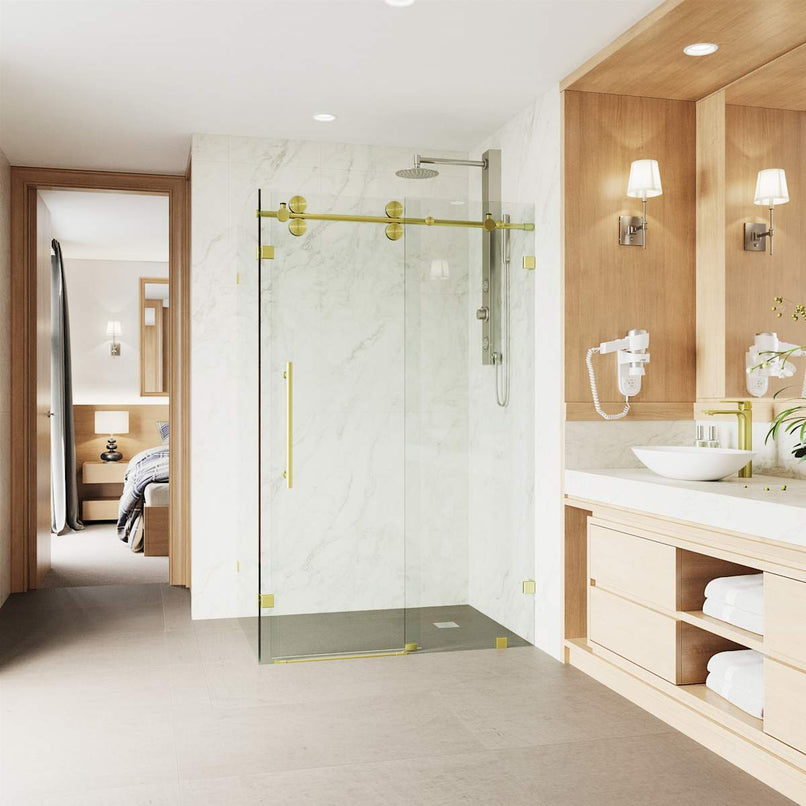 Winslow 74" High x 46" Wide x 35" Deep Sliding Frameless Shower Enclosure with Clear Glass - image 26