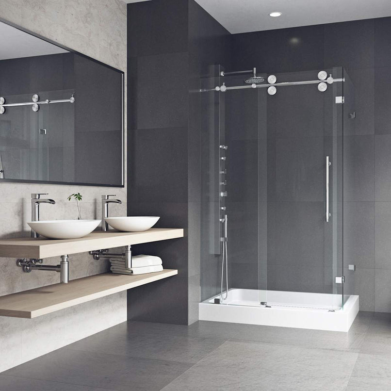 Winslow 80" High x 48" Wide x 36" Deep Sliding Frameless Shower Enclosure with Clear Glass - image 5