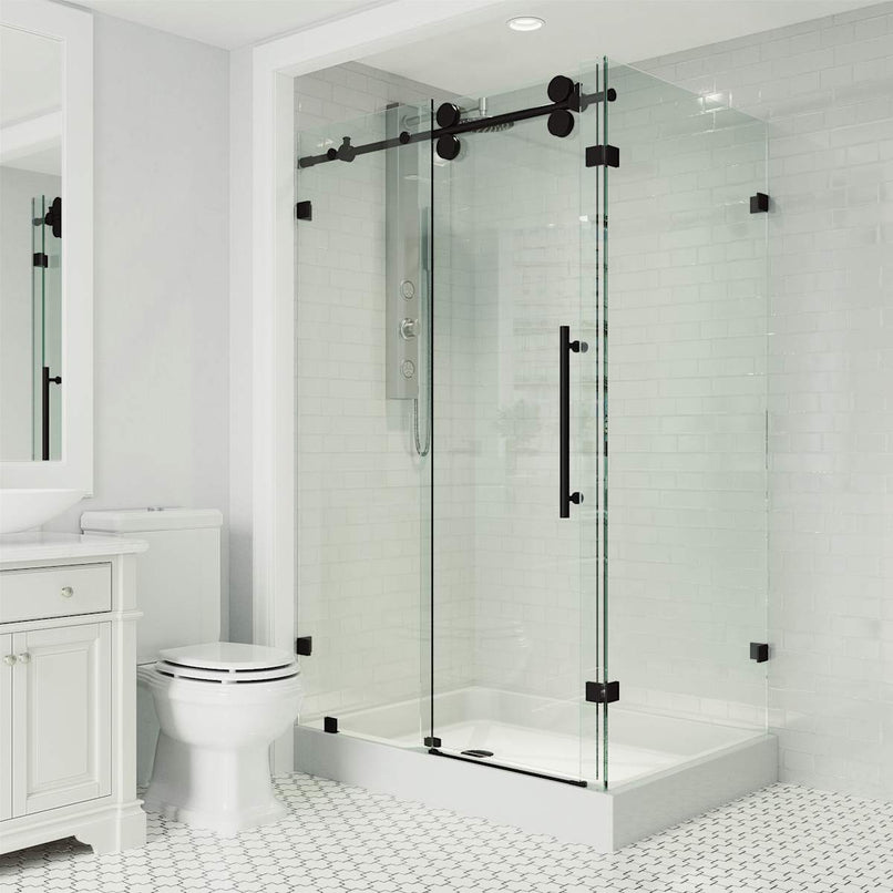 Winslow 80" High x 48" Wide x 36" Deep Sliding Frameless Shower Enclosure with Clear Glass - image 12