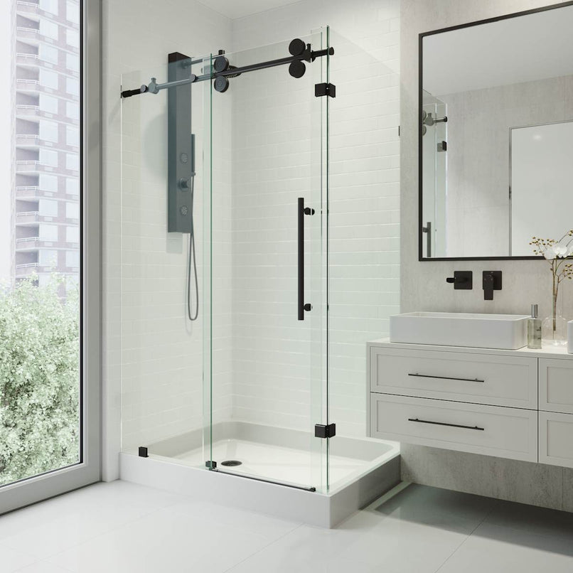 Winslow 80" High x 48" Wide x 36" Deep Sliding Frameless Shower Enclosure with Clear Glass - image 13