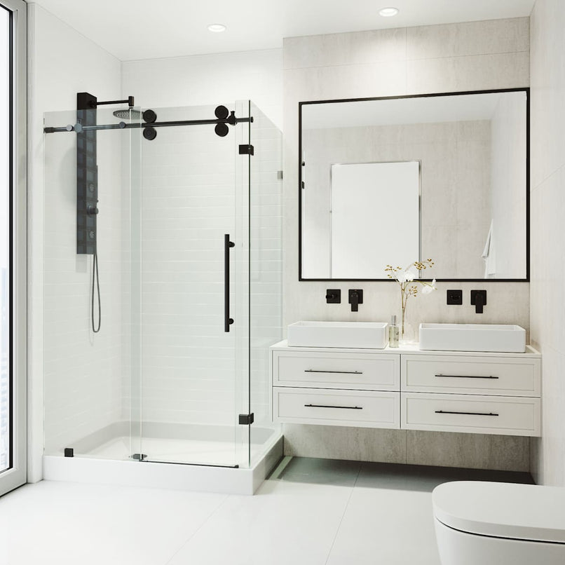 Winslow 80" High x 48" Wide x 36" Deep Sliding Frameless Shower Enclosure with Clear Glass - image 14