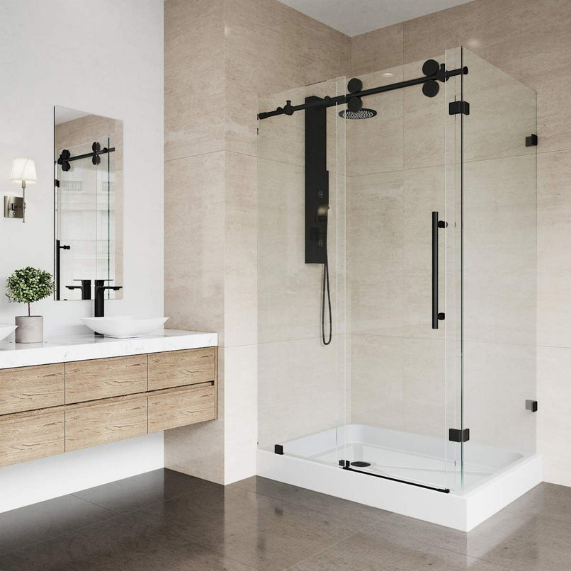 Winslow 80" High x 48" Wide x 36" Deep Sliding Frameless Shower Enclosure with Clear Glass - image 15