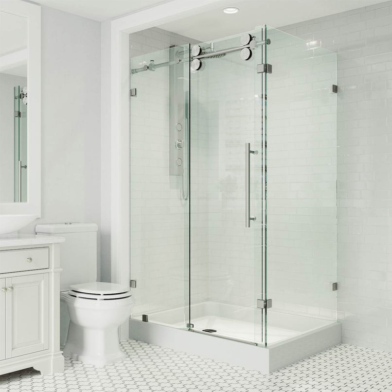 Winslow 80" High x 48" Wide x 36" Deep Sliding Frameless Shower Enclosure with Clear Glass - image 17