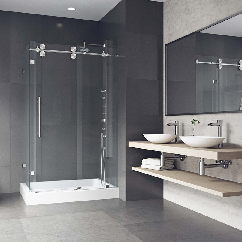 Winslow 80" High x 48" Wide x 36" Deep Sliding Frameless Shower Enclosure with Clear Glass - image 6