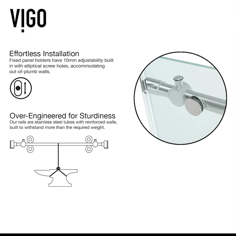 Winslow 80" High x 48" Wide x 36" Deep Sliding Frameless Shower Enclosure with Clear Glass - image 10