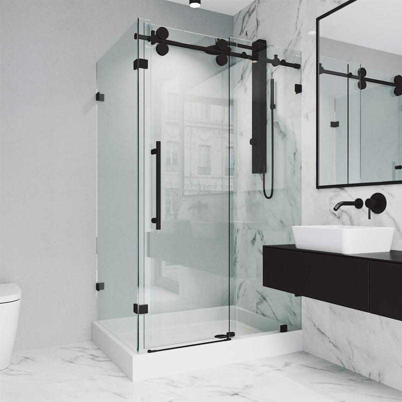 Winslow 80" High x 48" Wide x 36" Deep Sliding Frameless Shower Enclosure with Clear Glass - image 13