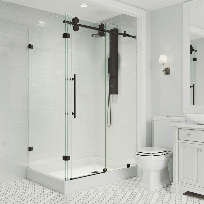Winslow 80" High x 48" Wide x 36" Deep Sliding Frameless Shower Enclosure with Clear Glass - image 14