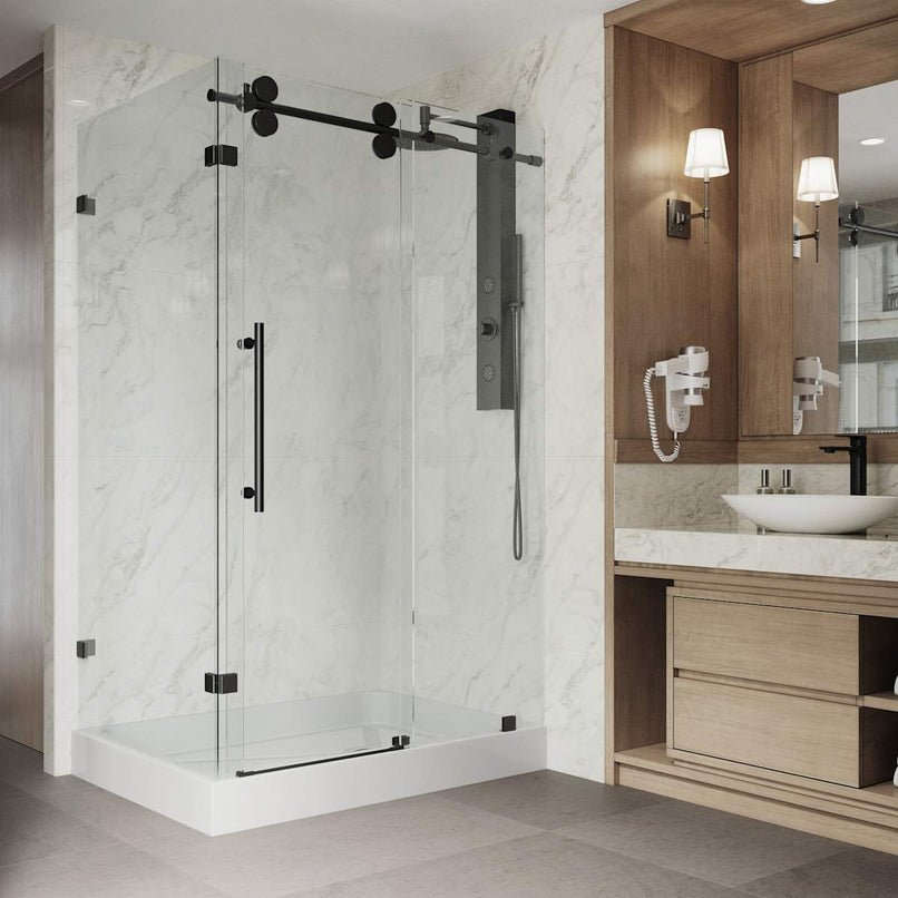 Winslow 80" High x 48" Wide x 36" Deep Sliding Frameless Shower Enclosure with Clear Glass - image 16