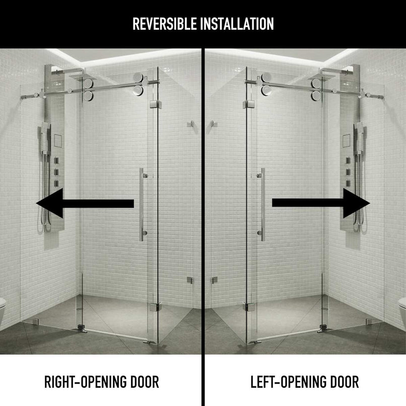 Winslow 74" High x 58" Wide x 35" Deep Sliding Frameless Shower Enclosure with Clear Glass - image 4