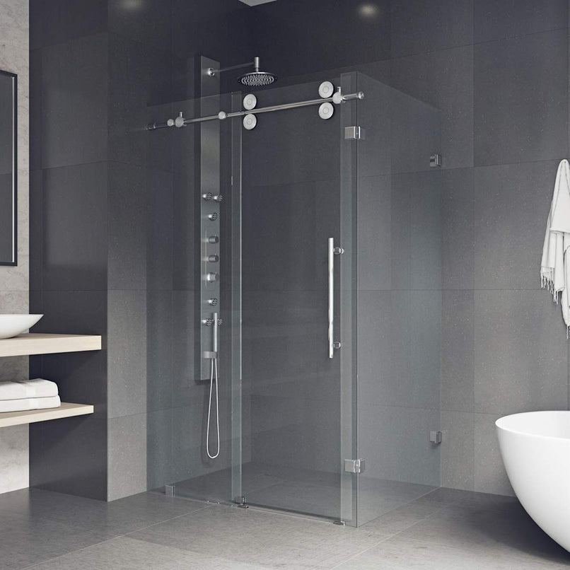 Winslow 74" High x 58" Wide x 35" Deep Sliding Frameless Shower Enclosure with Clear Glass - image 7