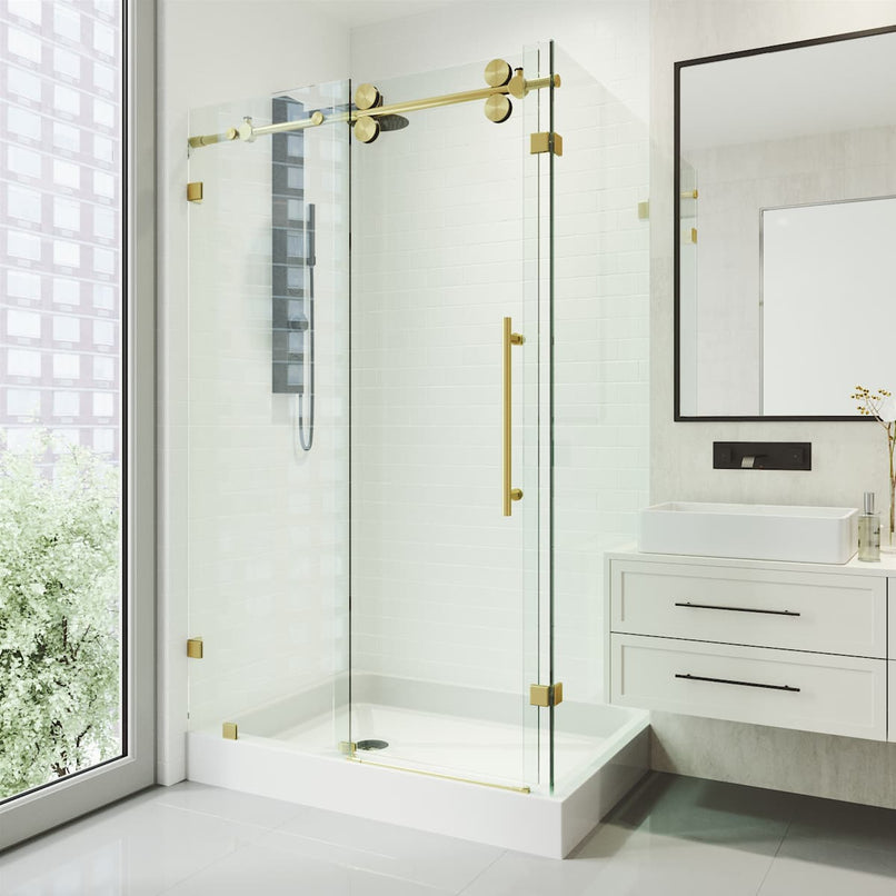 Winslow 80" High x 48" Wide x 36" Deep Sliding Frameless Shower Enclosure with Clear Glass - image 2
