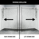 Elan E-Class 76" High x 46" Wide x 35" Deep Hinged Frameless Shower Enclosure with Clear Glass - image 4