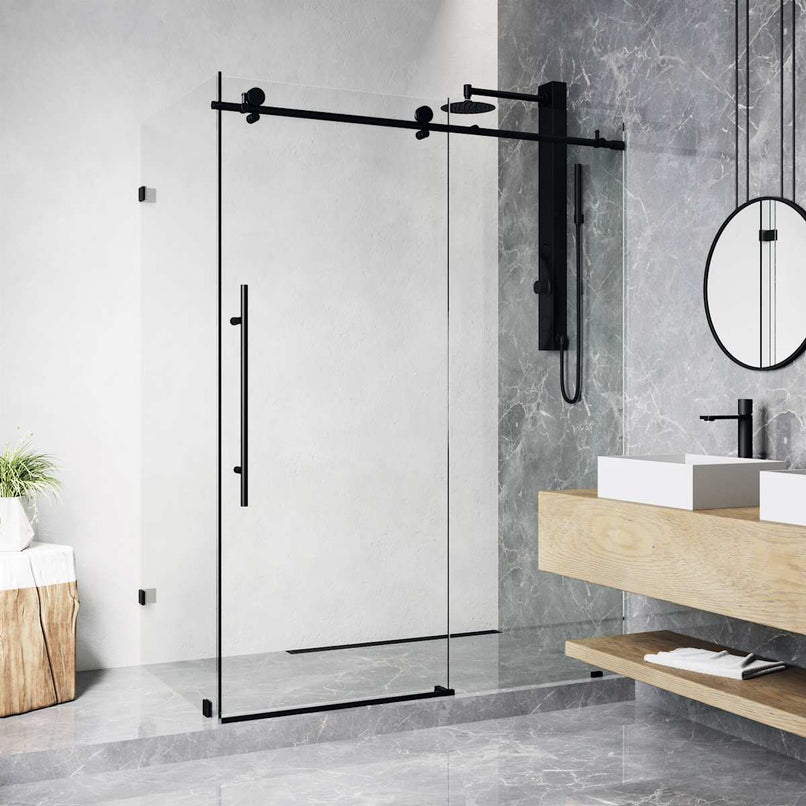 Elan E-Class 76" High x 46" Wide x 35" Deep Hinged Frameless Shower Enclosure with Clear Glass - image 23