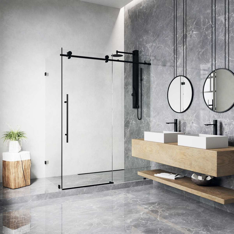 Elan E-Class 76" High x 46" Wide x 35" Deep Hinged Frameless Shower Enclosure with Clear Glass - image 24