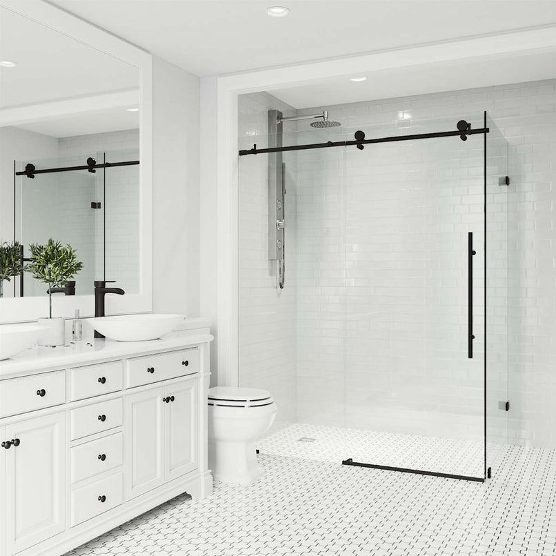 Elan E-Class 76" High x 46" Wide x 35" Deep Hinged Frameless Shower Enclosure with Clear Glass - image 25