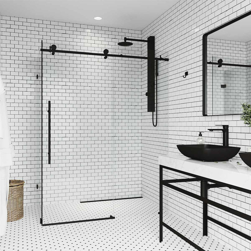 Elan E-Class 76" High x 46" Wide x 35" Deep Hinged Frameless Shower Enclosure with Clear Glass - image 27