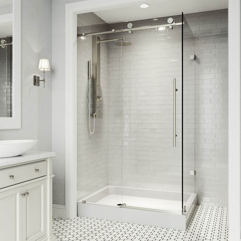 Elan E-Class 82" High x 48" Wide x 36" Deep Hinged Frameless Shower Enclosure with Clear Glass - image 11
