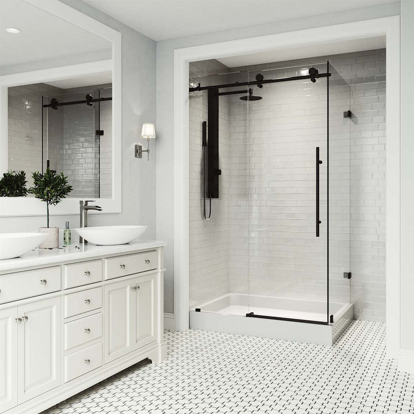 Elan E-Class 82" High x 48" Wide x 36" Deep Hinged Frameless Shower Enclosure with Clear Glass - image 16