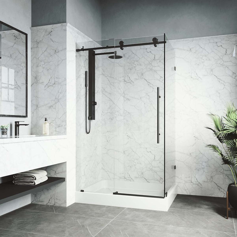 Elan E-Class 82" High x 48" Wide x 36" Deep Hinged Frameless Shower Enclosure with Clear Glass - image 17