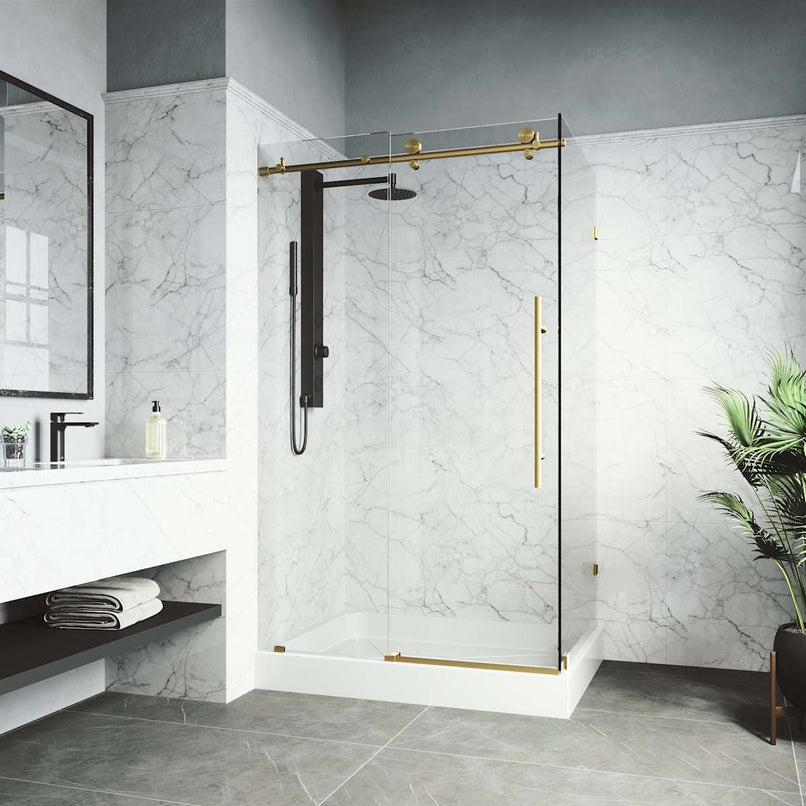 Elan E-Class 82" High x 48" Wide x 36" Deep Hinged Frameless Shower Enclosure with Clear Glass - image 22