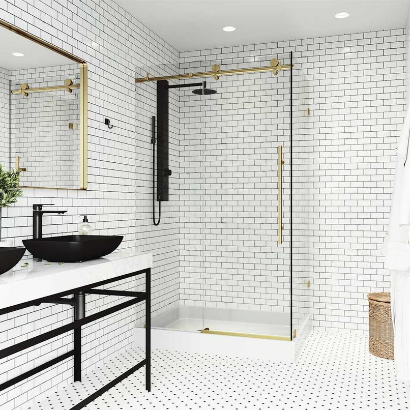 Elan E-Class 82" High x 48" Wide x 36" Deep Hinged Frameless Shower Enclosure with Clear Glass - image 23