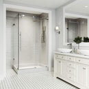 Elan E-Class 82" High x 48" Wide x 36" Deep Hinged Frameless Shower Enclosure with Clear Glass - image 4