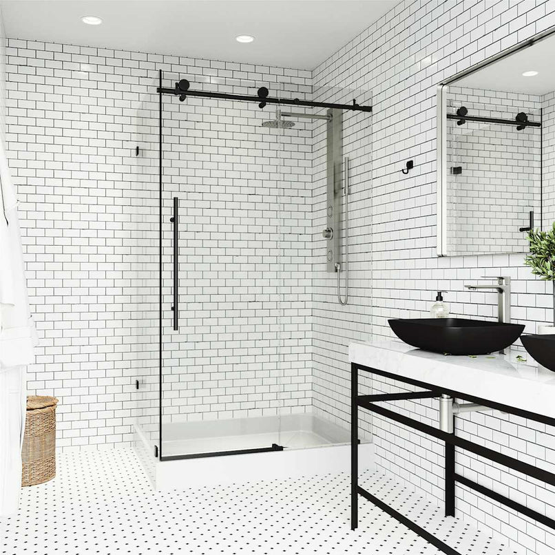 Elan E-Class 82" High x 48" Wide x 36" Deep Hinged Frameless Shower Enclosure with Clear Glass - image 14