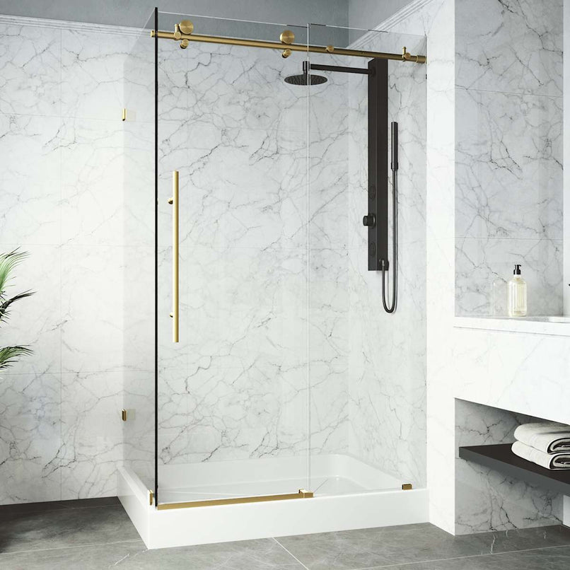 Elan E-Class 82" High x 48" Wide x 36" Deep Hinged Frameless Shower Enclosure with Clear Glass - image 15