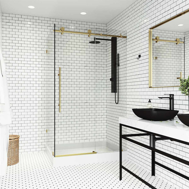 Elan E-Class 82" High x 48" Wide x 36" Deep Hinged Frameless Shower Enclosure with Clear Glass - image 18