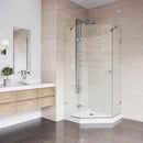 Verona 77" High x 40" Wide x 40" Deep Hinged Frameless Shower Enclosure with Clear Glass - image 1