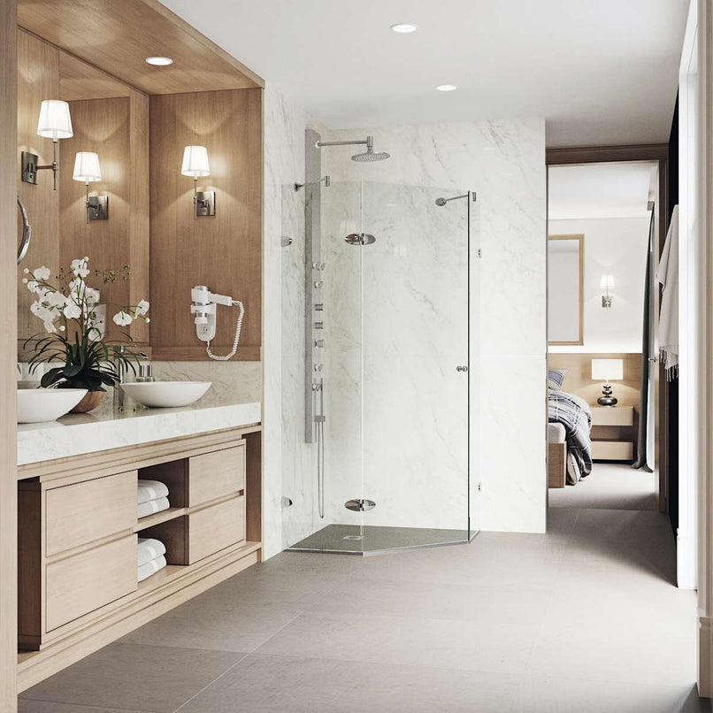 Verona 73" High x 34" Wide x 34" Deep Hinged Frameless Shower Enclosure with Clear Glass - image 5