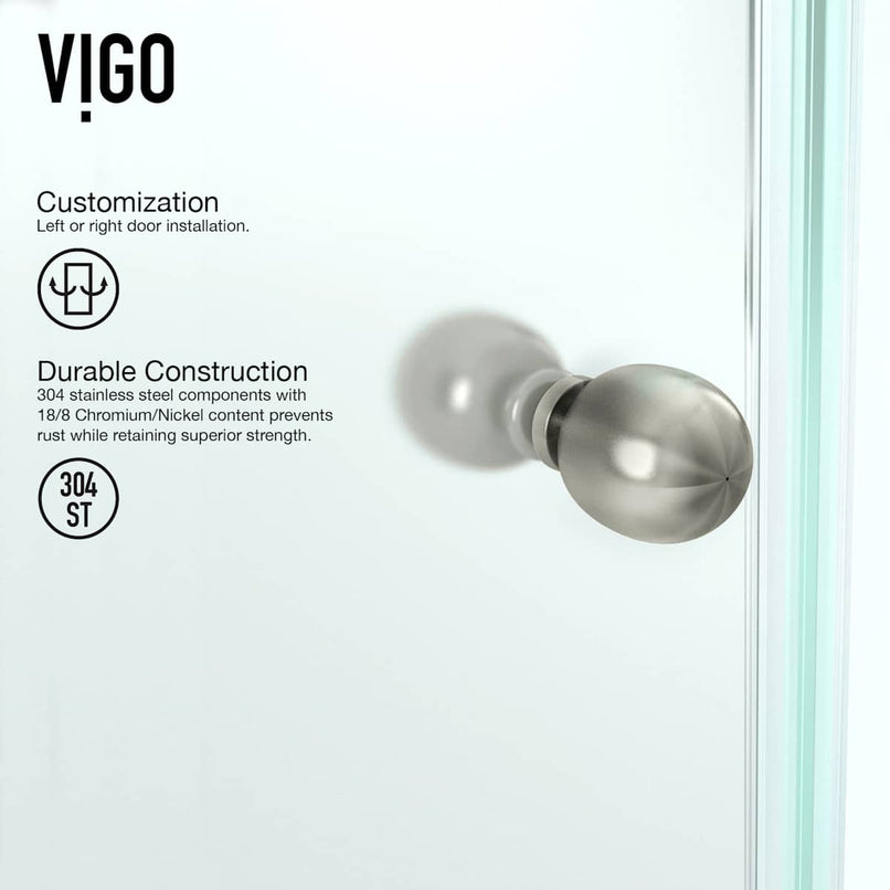 Verona 73" High x 38" Wide x 38" Deep Hinged Frameless Shower Enclosure with Clear Glass - image 9