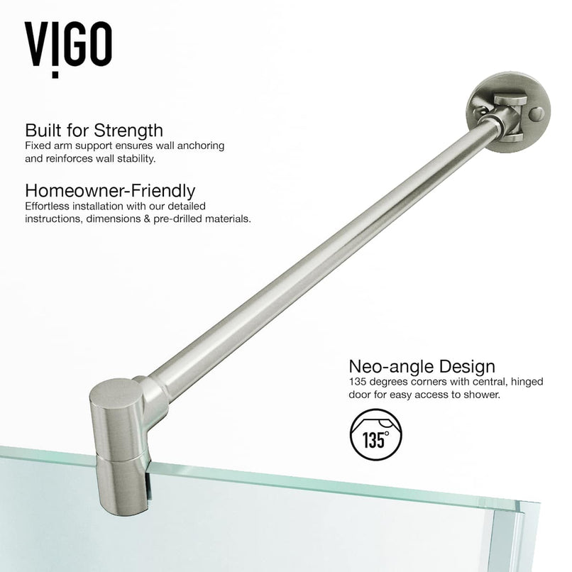 Verona 73" High x 38" Wide x 38" Deep Hinged Frameless Shower Enclosure with Clear Glass - image 12