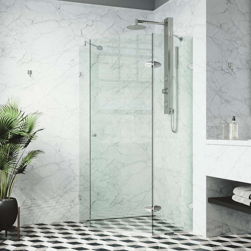 Verona 73" High x 38" Wide x 38" Deep Hinged Frameless Shower Enclosure with Clear Glass - image 13