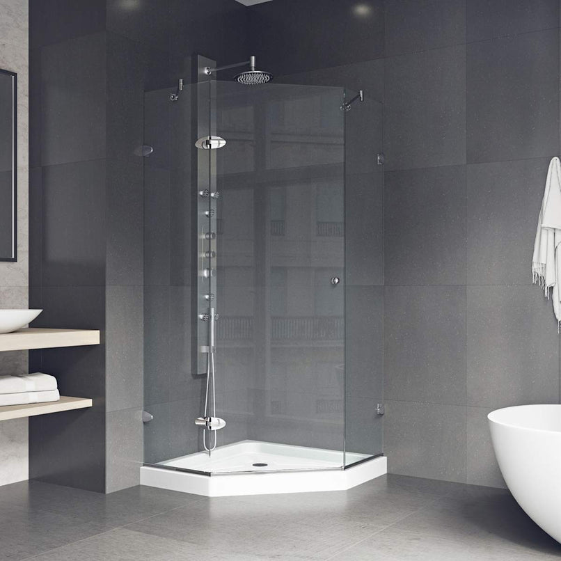 Verona 77" High x 40" Wide x 40" Deep Hinged Frameless Shower Enclosure with Clear Glass - image 6