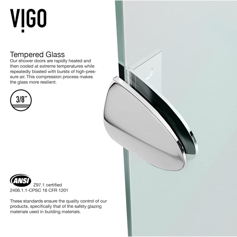 Verona 77" High x 40" Wide x 40" Deep Hinged Frameless Shower Enclosure with Clear Glass - image 9