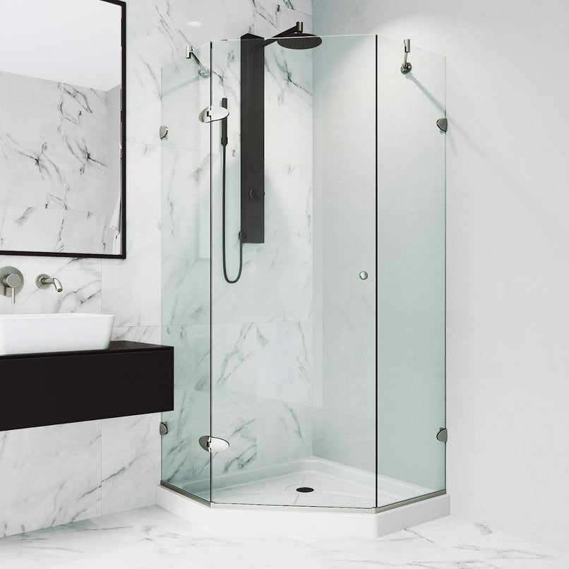 Verona 77" High x 40" Wide x 40" Deep Hinged Frameless Shower Enclosure with Clear Glass - image 12