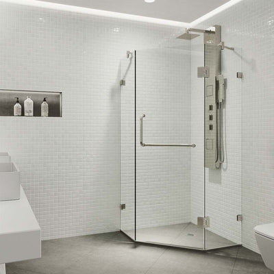 Piedmont 73" High x 38" Wide x 38" Deep Hinged Frameless Shower Enclosure with Clear Glass - image 1